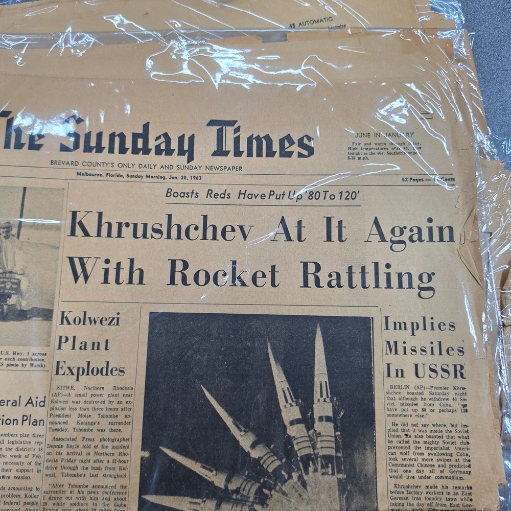 Vintage Brevard County Florida Newspapers 1958-1967 Cold War Space Age Lot 14 - Picture 14 of 16